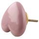 Pink Heart Ceramic Cabinet Knob
